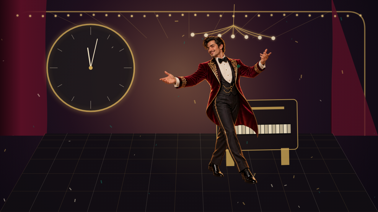 Midnight Holiday Cabaret visual style