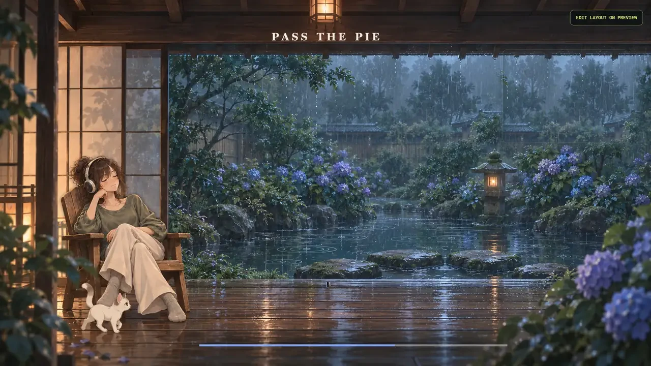 Rainy Hydrangea Veranda visual style